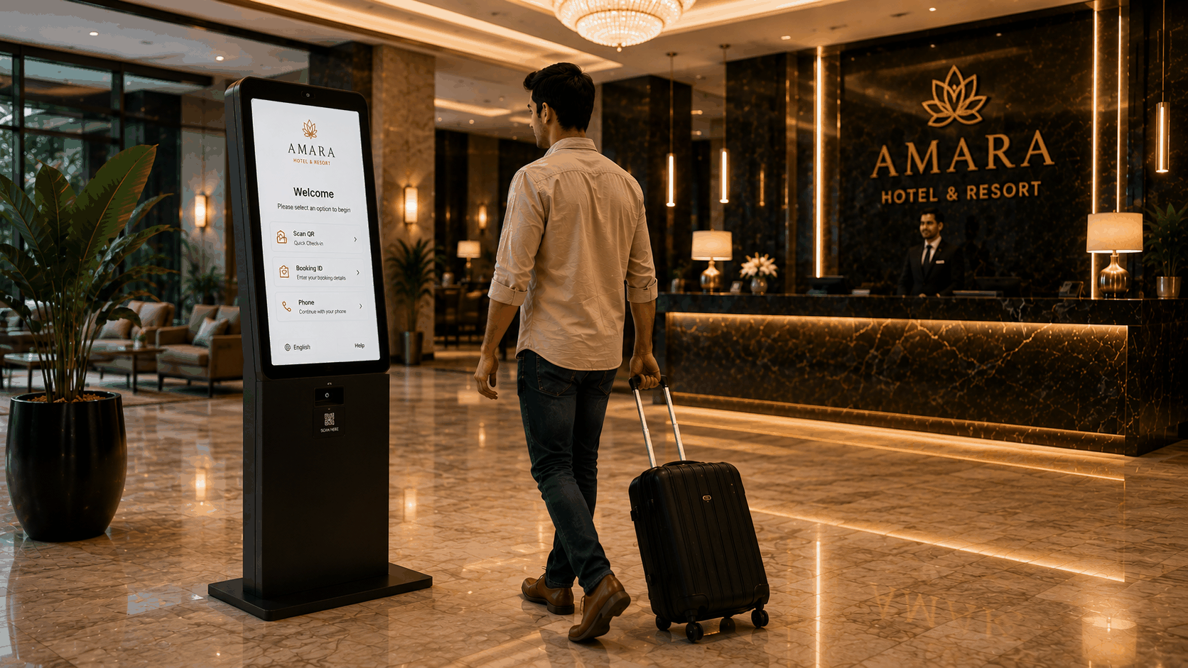 Self-service kiosk check-in